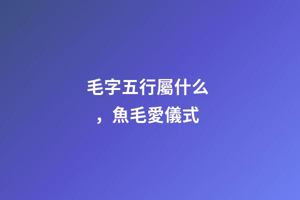 毛字五行屬什么，魚毛愛儀式 (東加豆)